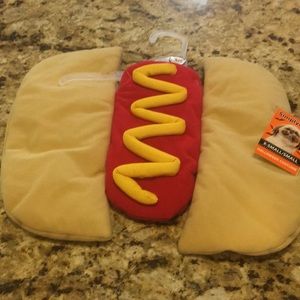 Hot Dog costume for Dogs NEW Sz Med/Large 17-21” Bun Dog & Real looking Mustard